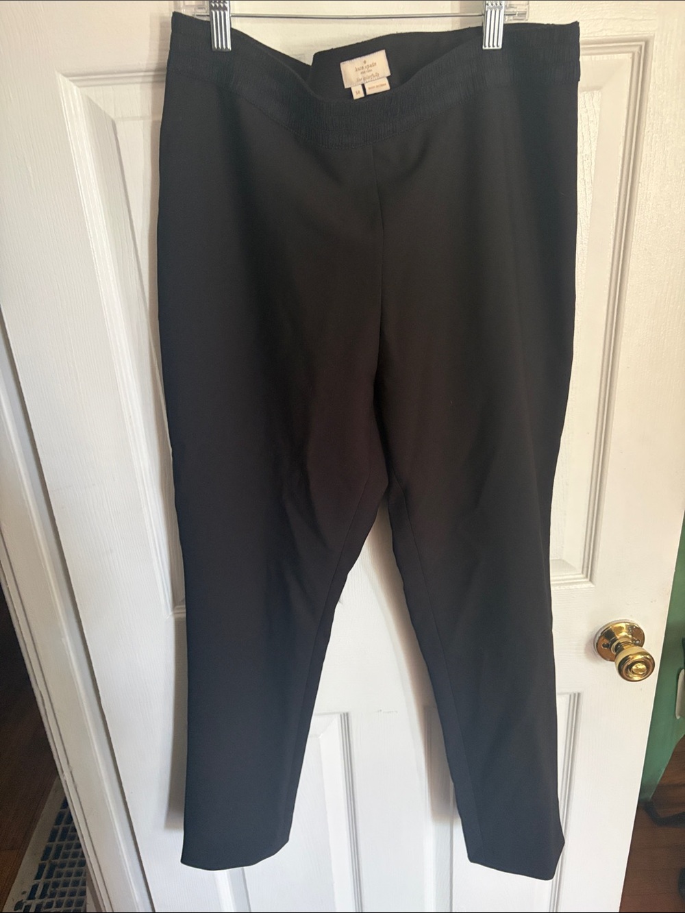 Kate Spade New York Women's Black Ankle Pants Zipper Accent Elastic Closure